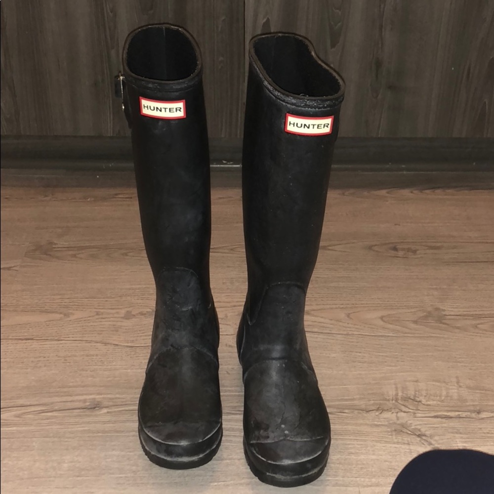 Black Matte Hunter Rainboots